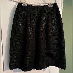 Michael Kors - Shiny Black Quilted Pleated Front Skirt, Size 2